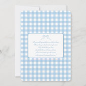 Whimsical Blue plaid Baby shower Boy invitation (Dos)