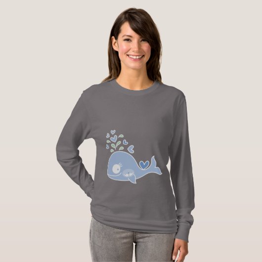 Whimsical Blue Pregnale met Twin Baby Boys T-shirt (Voorkant volledig)