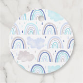 Whimsical Blue Rainbow Baby shower Bedankjes Labels (Achterkant)