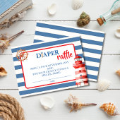 Whimsical Blue Red Nautical Diaper Raffle Insert Informatiekaartje
