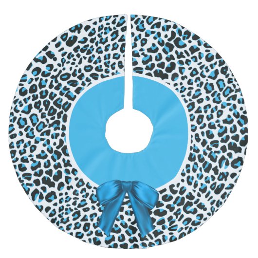 Whimsical Blue Snow Leopard-kerstmis Kerstboom Rok (Voorkant)