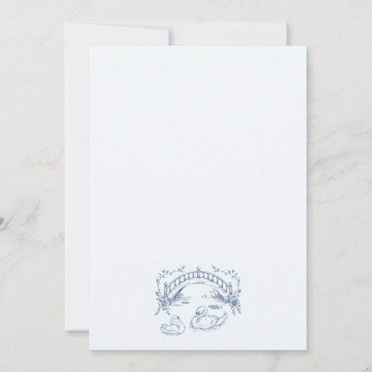 Whimsical Blue Swan Romantic Wedding Invitation (Dos)