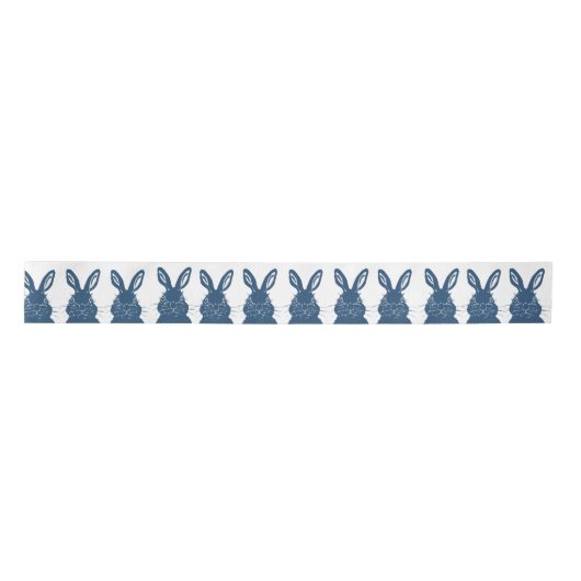 Whimsical Blue & White Bunny Rabbit Easter Pattern Lint (Voorkant)