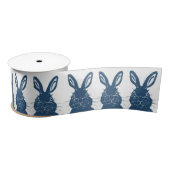 Whimsical Blue & White Bunny Rabbit Easter Pattern Lint (Spoel)