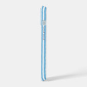 Whimsical Blue White Stripe Preppy Monogram (Côté gauche)