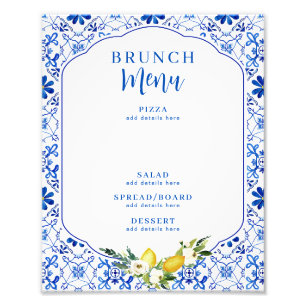 Whimsical Blue Yellow Lemon Vrijgezellenfeest Sign Foto Afdruk