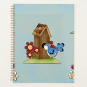 Whimsical Bluebird and Birdhouse Cute Spring (Devant)