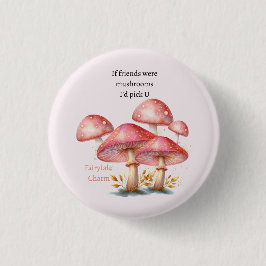 Whimsical Blush Enchanted Mushrooms Ronde Button 3,2 Cm