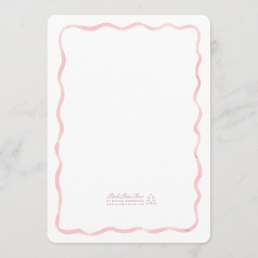 Whimsical Blush Roze Wit Wavy Lijst bruiloft Menu (Achterkant)