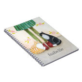 Whimsical boekcover stijl kat minnaar aangepaste n notitieboek (Rechterzijde)