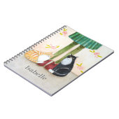 Whimsical boekcover stijl kat minnaar aangepaste n notitieboek (Linkerzijde)