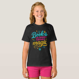 Whimsical “Boeken Zijn Magie” Quote T-Shirt voor L