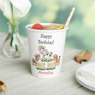 Whimsical Boerderij Animal Birthday Party Papieren Bekers