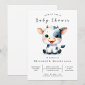 Whimsical Boerderij Koe Baby shower Kaart (Voorkant / Achterkant)