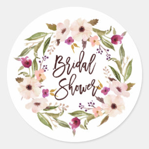 Whimsical Bohemian Floral Wreator Vrijgezellenfees Ronde Sticker