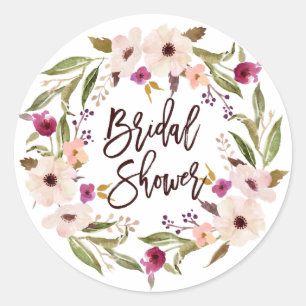 Whimsical Bohemian Floral Wreator Vrijgezellenfees Ronde Sticker