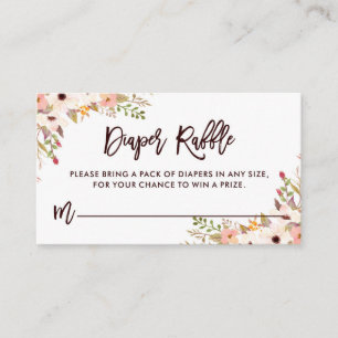 Whimsical Bohemian Flower Diaper Raffle Informatiekaartje