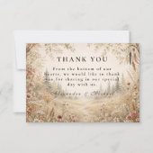 Whimsical Boho Bosbruiloft Bedankkaart (Voorkant)