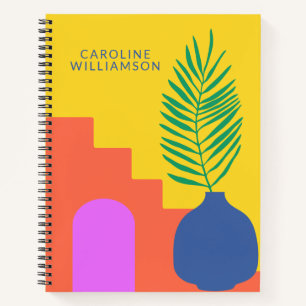 Whimsical Boho Botanical Shapes Persoonlijke naam Notitieboek