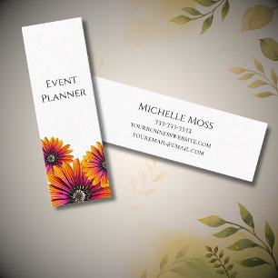 Whimsical Boho Botanische Daisies Event Planner Mini Visitekaartje