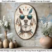 Whimsical Boho Chic Labrador Hond CK8 Decoupage Tissuepapier