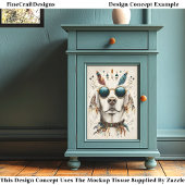 Whimsical Boho Chic Labrador Hond CK8 Decoupage Tissuepapier