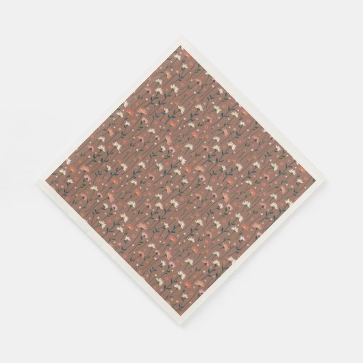 Whimsical Boho Floral Pattern Herfst House Warming Servet (Hoek)