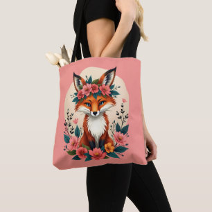 Whimsical Boho Fox met Floral Crown Woodland Draagtas