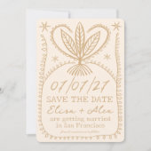 Whimsical Boho Frame Elegant SAVE THE DATE OP MAAT (Voorkant)