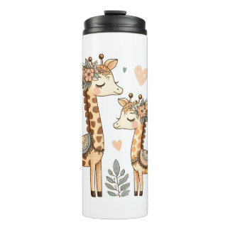 Whimsical Boho Giraffe Family Thermosbeker