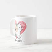 Whimsical Boho Kat Monogram Koffiemok (Voorkant links)