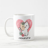 Whimsical Boho Kat Monogram Koffiemok (Links)