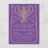 Whimsical Boho Lijst Elegant SAVE THE DATE CUSTOM Uitnodiging Briefkaart (Voorkant)
