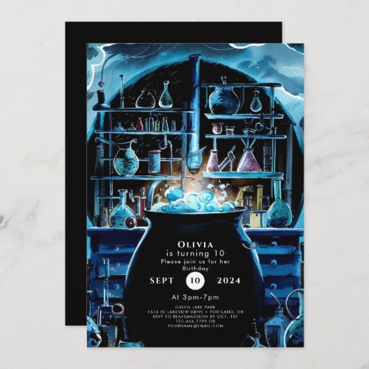 Whimsical Boho Magic Scientist Verjaardag Kaart (Voorkant / Achterkant)