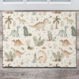 Whimsical Boho Oerwoud Dinosauruspatroon Deurmat
