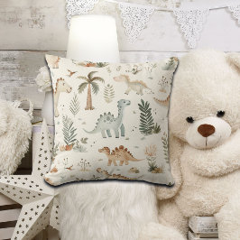 Whimsical Boho Oerwoud Dinosauruspatroon Kussen