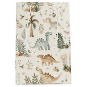 Whimsical Boho Oerwoud Dinosauruspatroon Medium Cadeauzakje (Voorkant)
