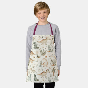 Whimsical Boho Oerwoud Dinosauruspatroon Schort