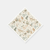 Whimsical Boho Oerwoud Dinosauruspatroon Servet (Hoek)