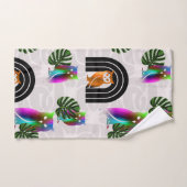 Whimsical Boho Owl & Tropical Monstera Leaf (Serviette à main)