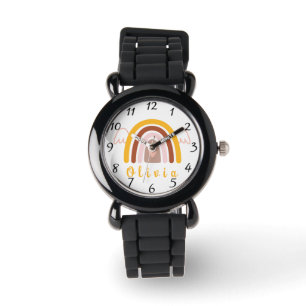 Whimsical Boho Rainbow met een persoonlijke naam Horloge