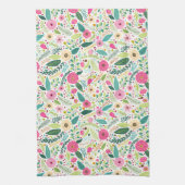 Whimsical boho Roze rozentuin Theedoek (Verticaal)