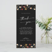 Whimsical Boho Wildebloem Bedankkaart Menu (Staand voorkant)