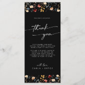 Whimsical Boho Wildebloem Bedankkaart Menu (Voorkant)
