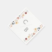Whimsical Boho Wildflower Monogrammed Napkins Servet (Hoek)