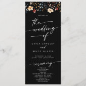 Whimsical Boho Wildflower Tea Length Wedding  Programma (Voorkant)