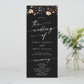 Whimsical Boho Wildflower Tea Length Wedding  Programma (Staand voorkant)