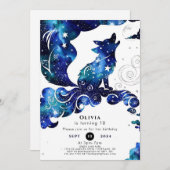 Whimsical Boho Wolf Verjaardag Kaart (Voorkant / Achterkant)