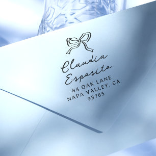 Whimsical Boog & Kalligrafie Naam Retouradres Rubberstempel