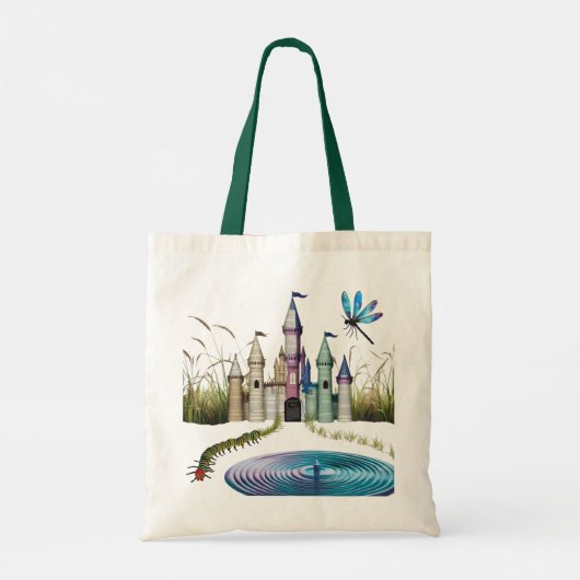 Whimsical Book Page Castle Tote Bag – Enchanted  (Dos)